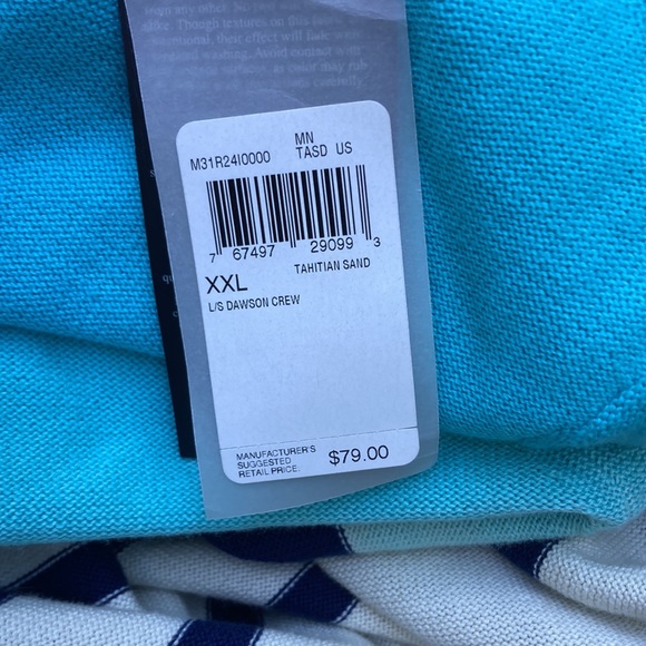 NWT Guess blue/white striped knit top Sz XXL - Picture 5 of 7